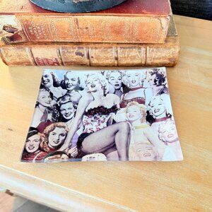 Marilyn Monroe Thick Glass Trinket Dish "Many Faces of Marilyn Monroe"